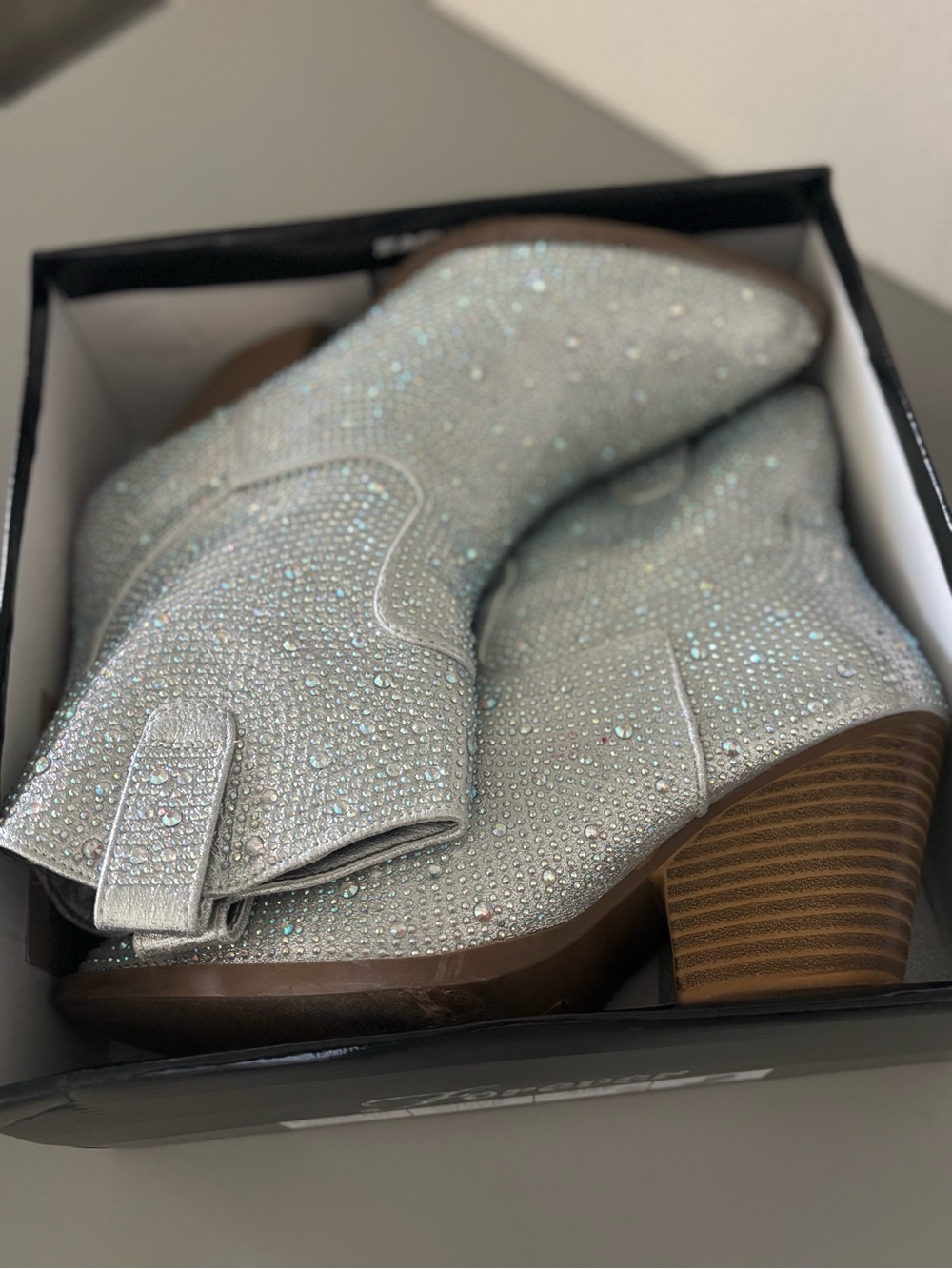 Forever Silver Rhinestone Boots - Picture 3 of 6